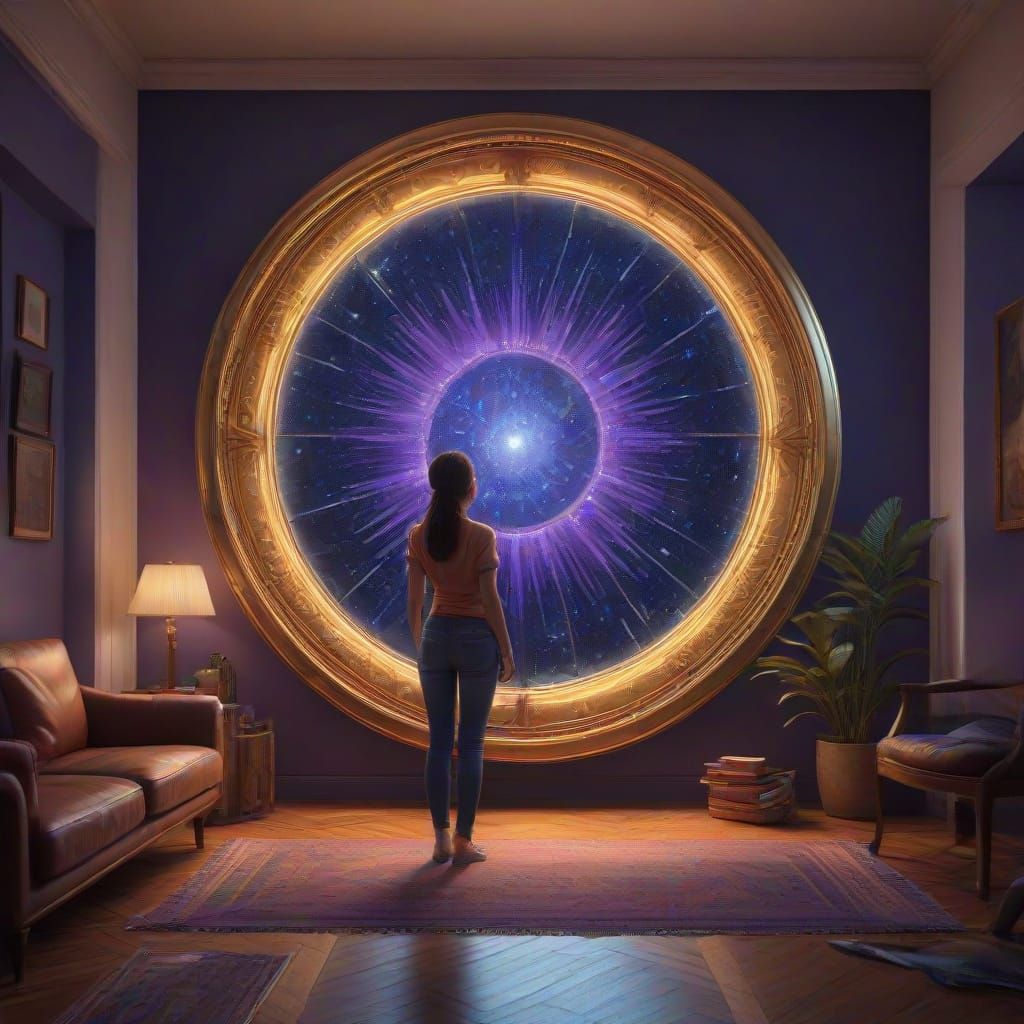 Personal Stargate in Living Room: Hyperrealistic Concept Art