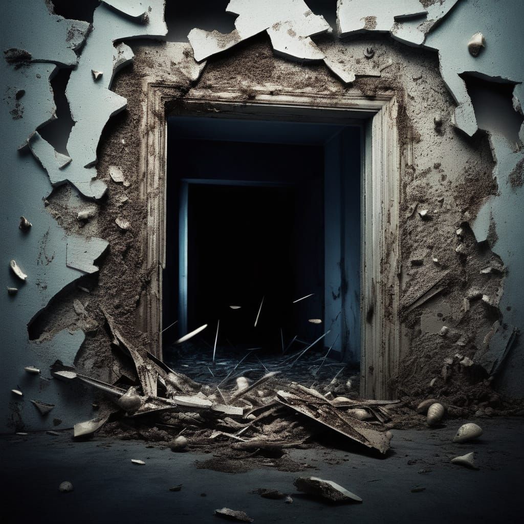 A Dark, Cyberpunk Mind Fragment Glows with Corrupted Code