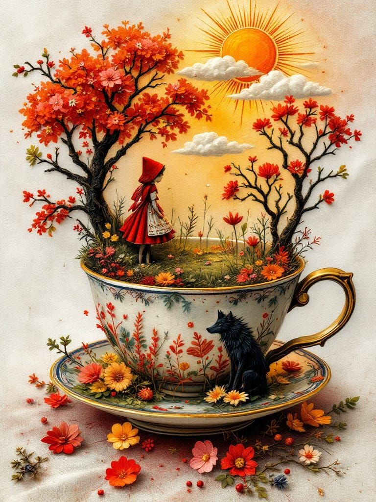 Mr. Wolf hiding from Little Red