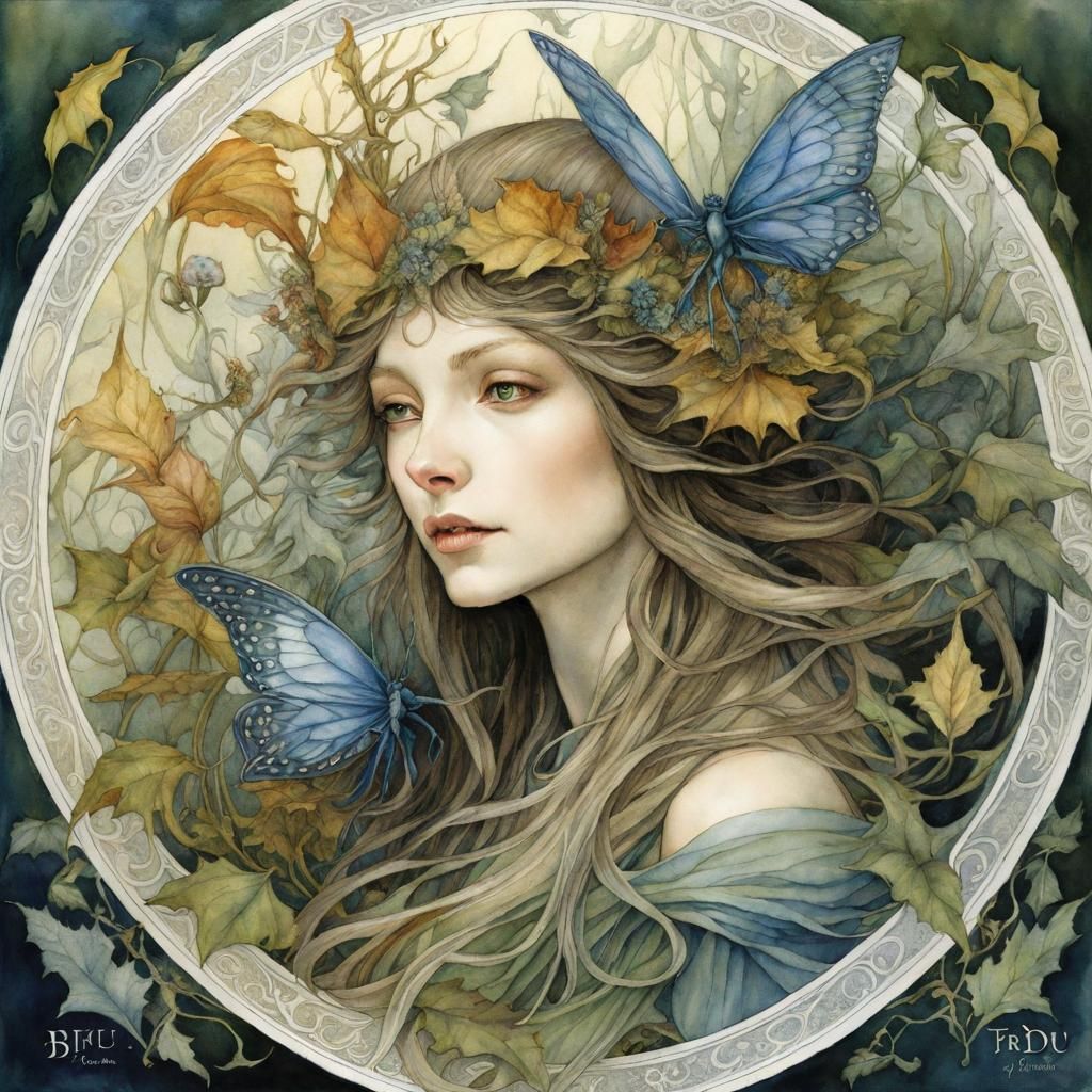 Seasonal Fairy Creatures in Fantasy Watercolor Painting