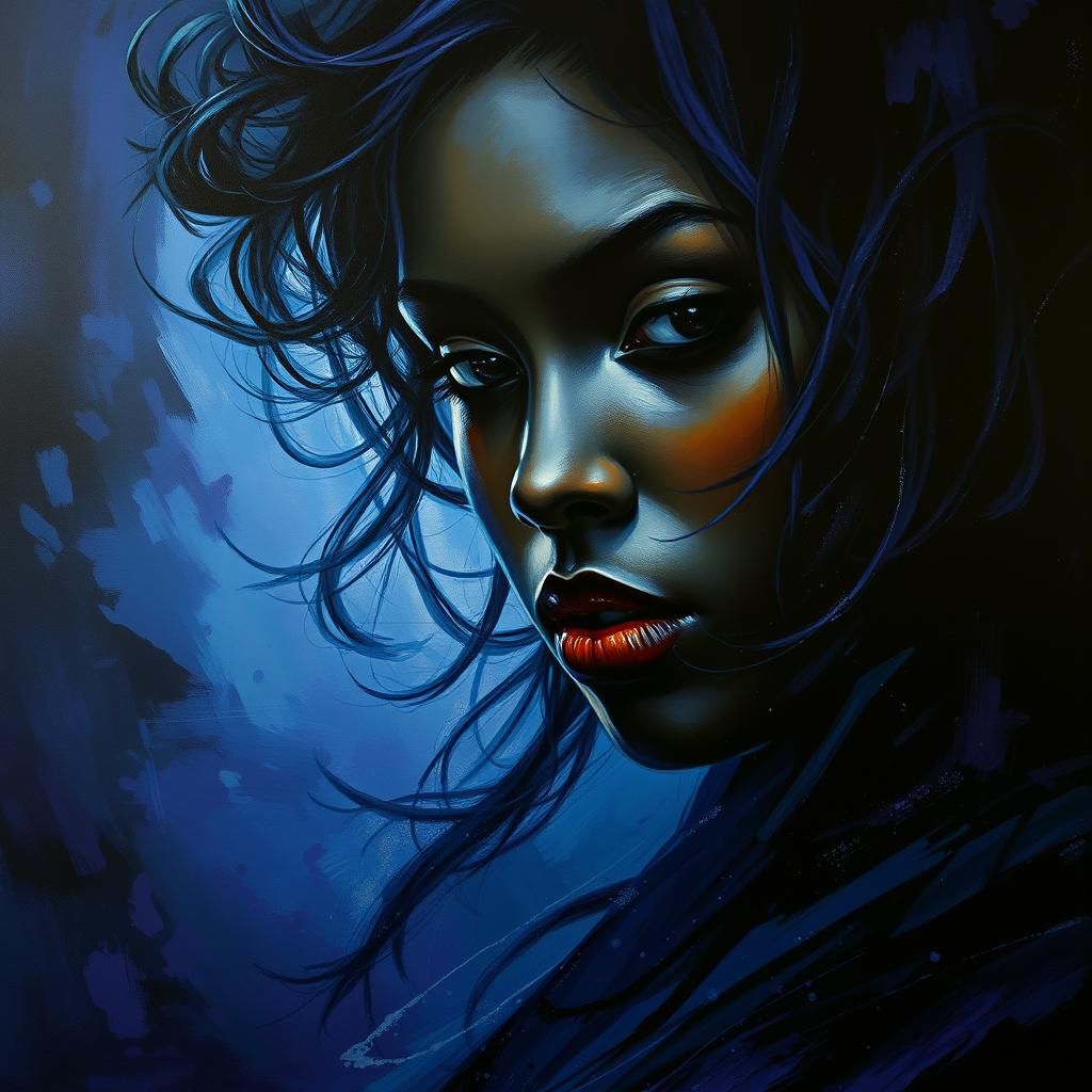 Mystique: Ebony Figure in Dark Romanticism