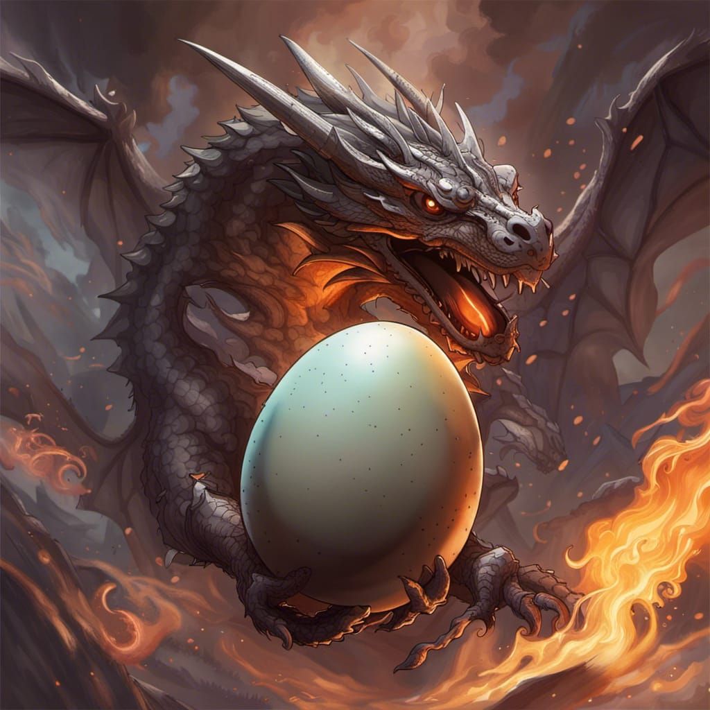 Dreamcore Dragon Hatching in a Twisted Reality