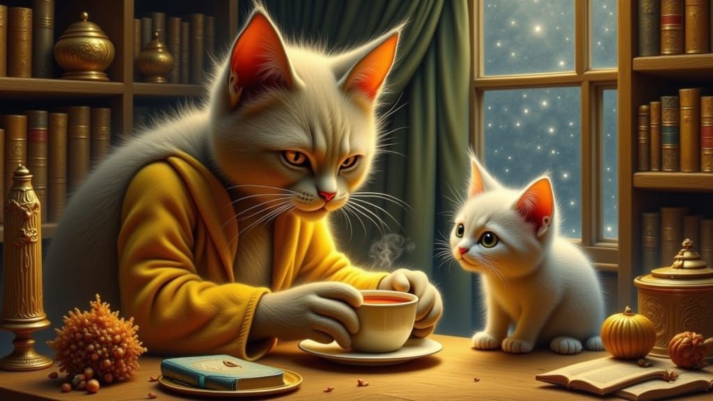Kitty-Kat tea time!