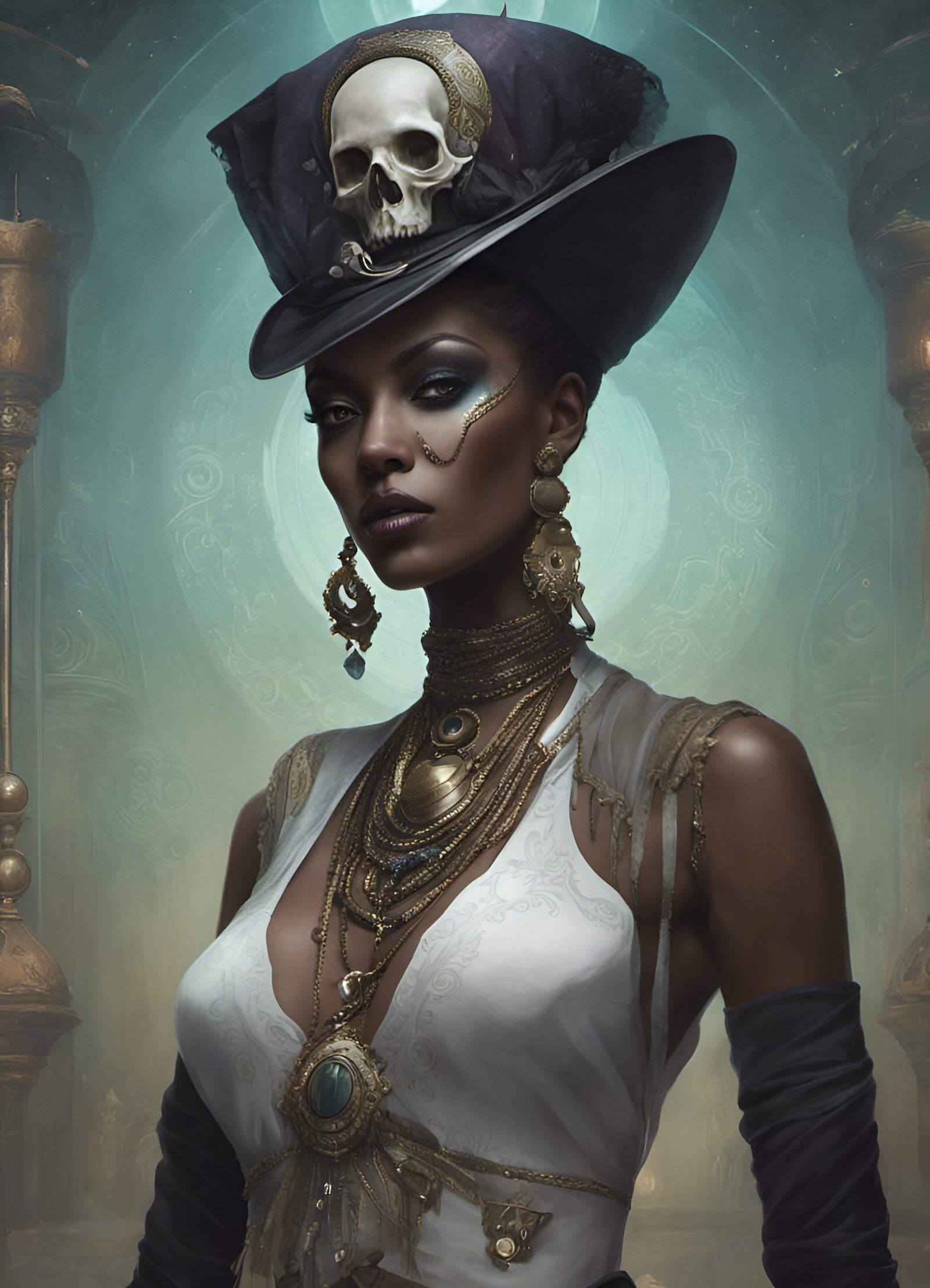 Gorgeous Voodoo Baron Samedi Portrait in Digital Art