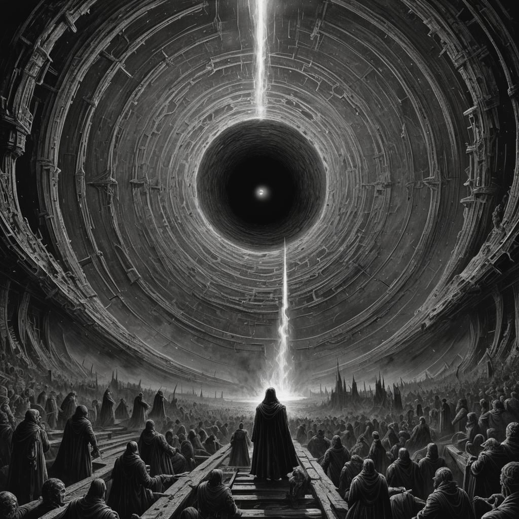 Event Horizon Black Hole in Gothic Horror Style