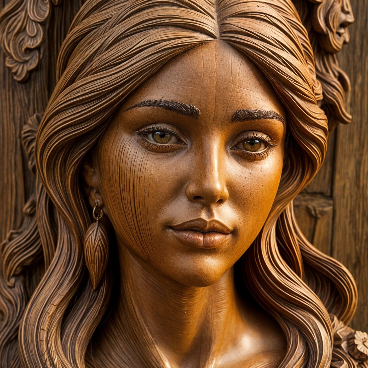 Hyperrealistic Wood Carving Of A Woman Comes Alive