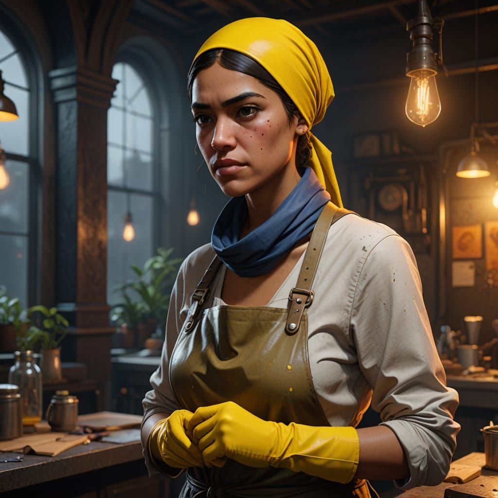 Young Alexandra Ocasio-Cortez as a Charwoman in Vivid, Hyper...