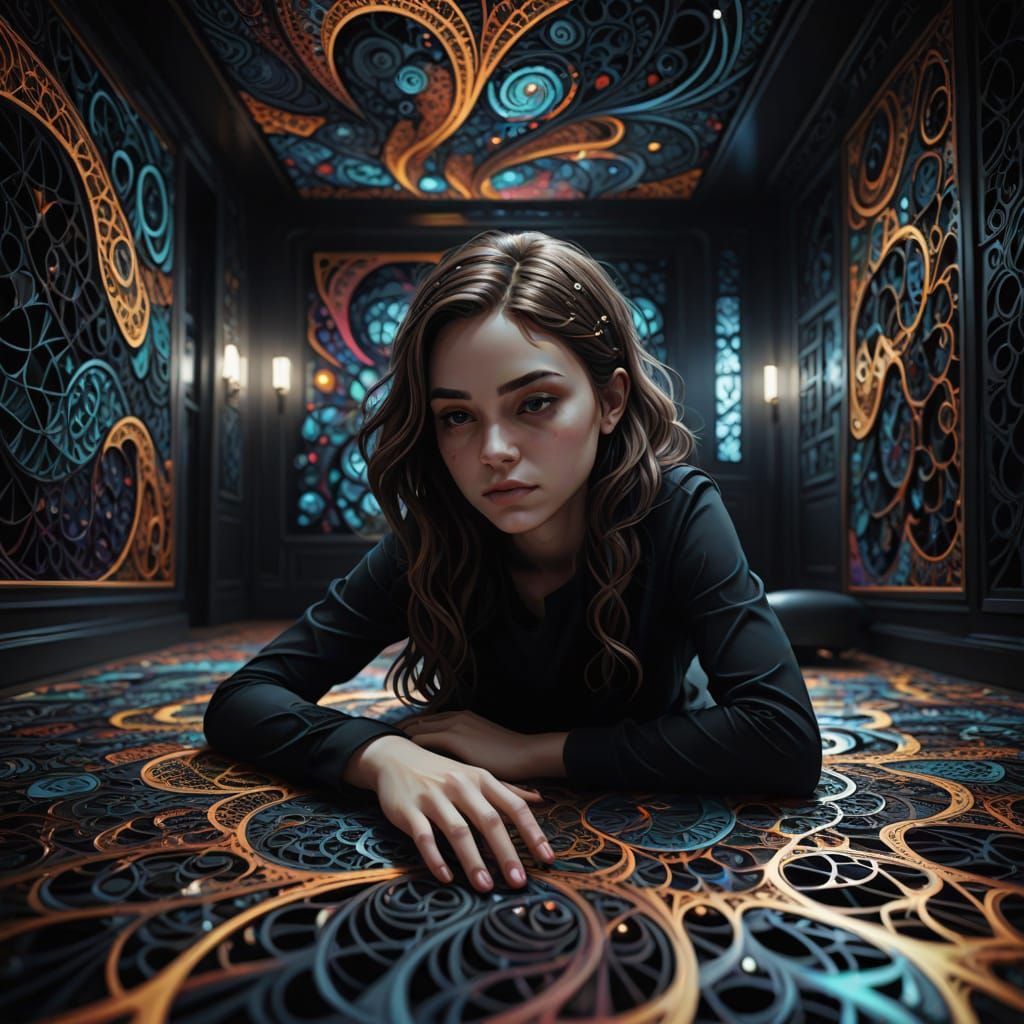 Epileptic Fit in Zentangle Fractal Art Style