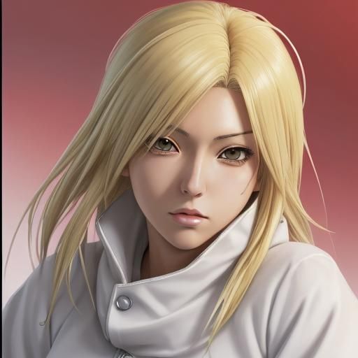 Anime-Style Female Character with Blonde Hair