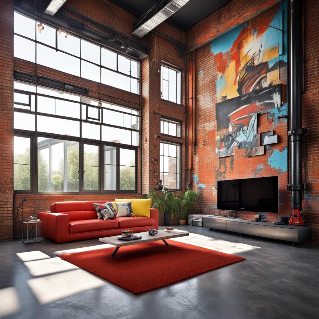 Industrial Architecture Family Home with Graffiti Art