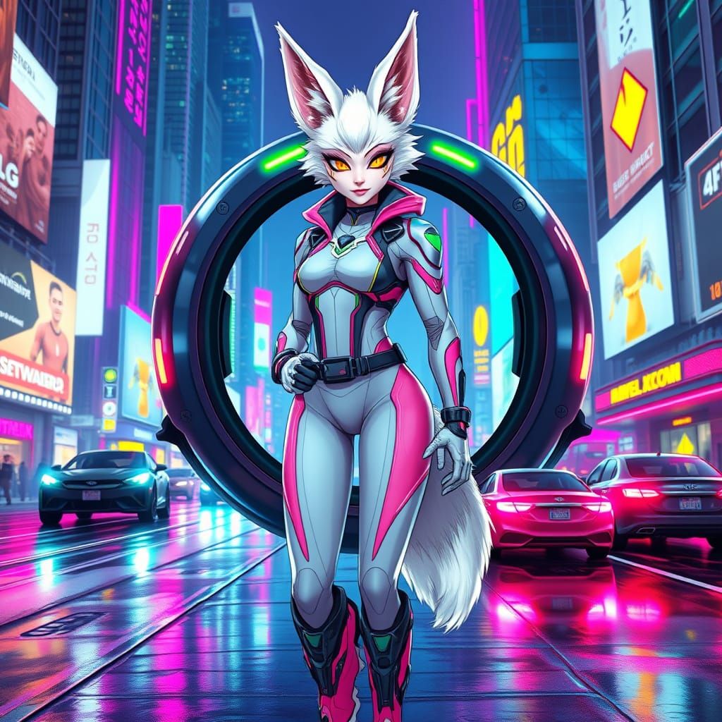 Futuristic Fox Investigator Steps Out of Transport Pod