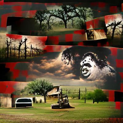 Terrifying Chainsaw Wielder in Dark Horror Scene