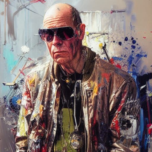 Hunter S. Thompson Portrait as Oil Painting