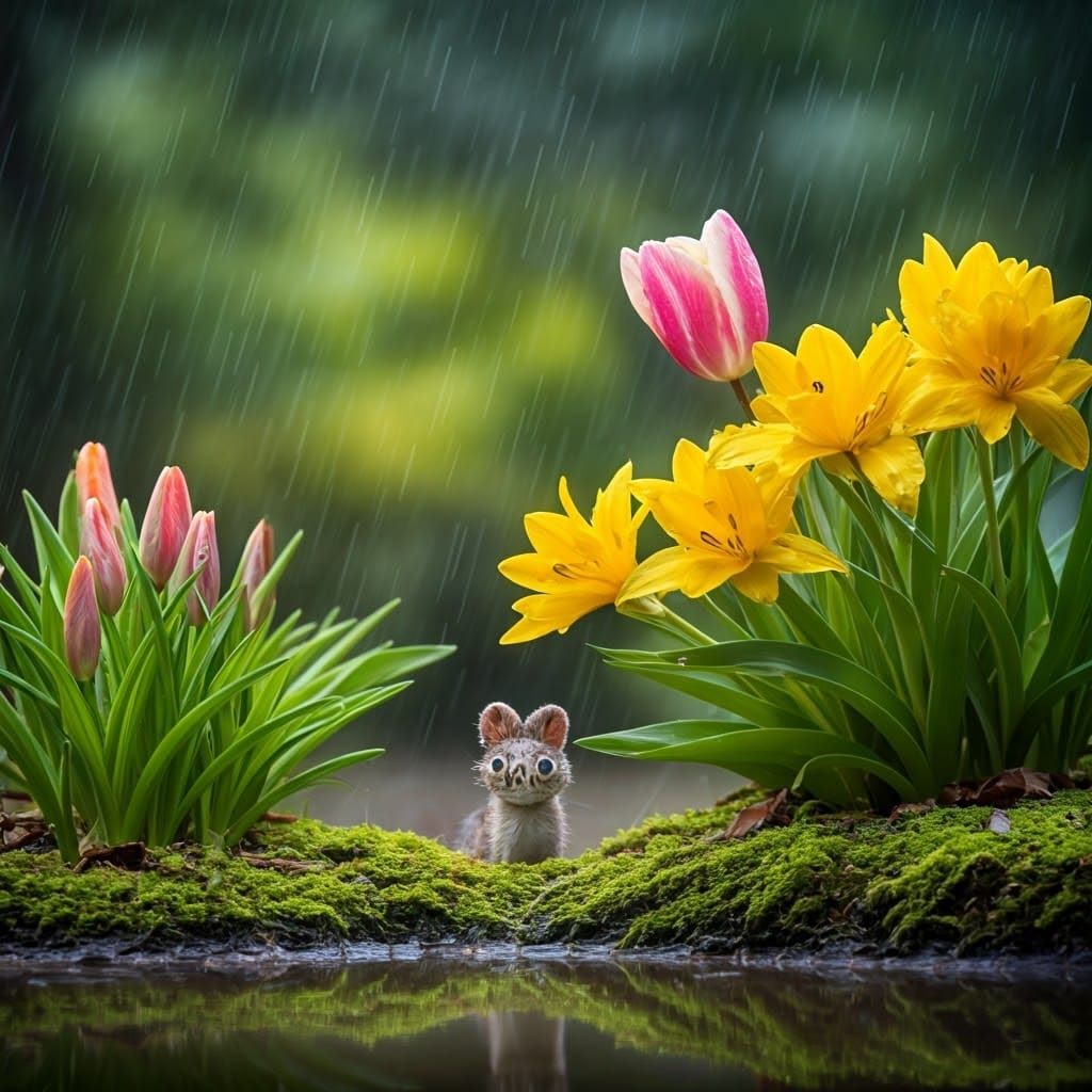 Spring Rainy Day: Blossoms and New Life