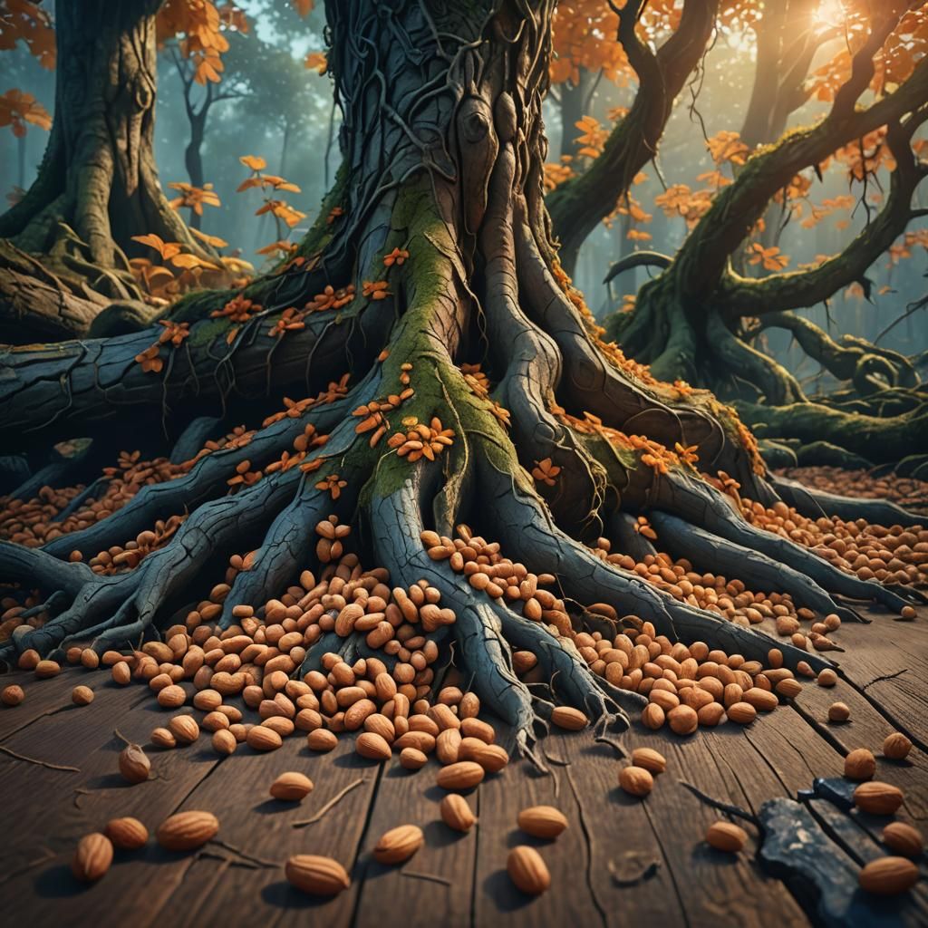Groundnuts in Mystical Forest: Fantasy Concept Art