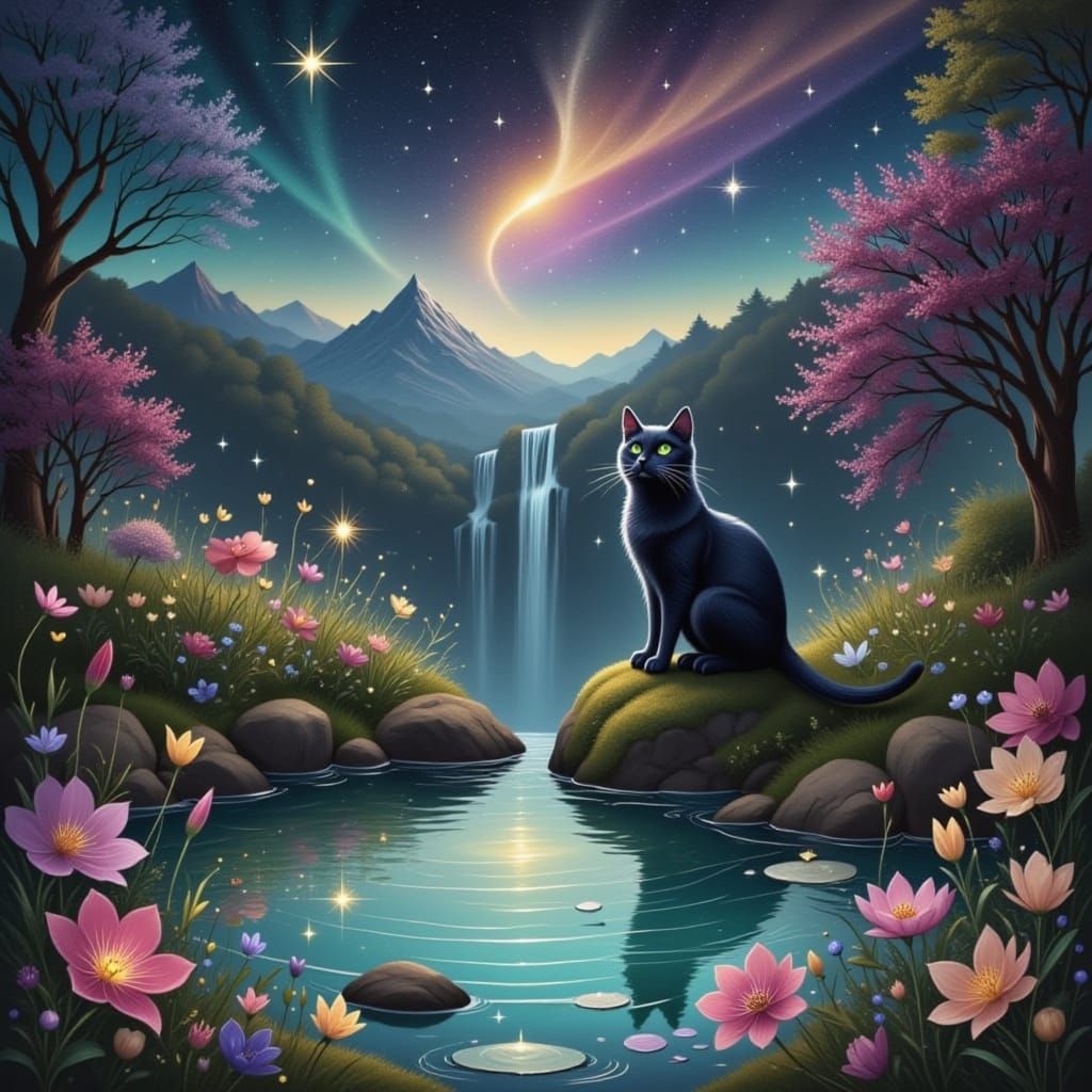 Bombay Cat's Mystical Wildflower Gaze 🐈✨