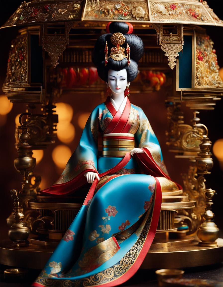 Genie Nitro Semi-Raphaelite Portrait with Maki-e Assemblage