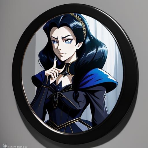 Evil Queen consulting mirror mirror on the wall
