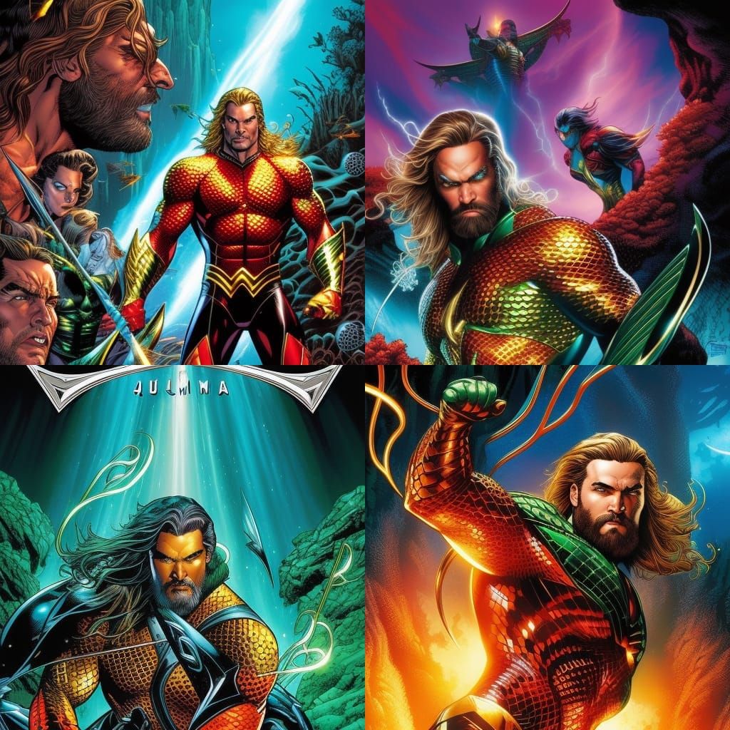 Aquaman in Comic Book Style Artwork