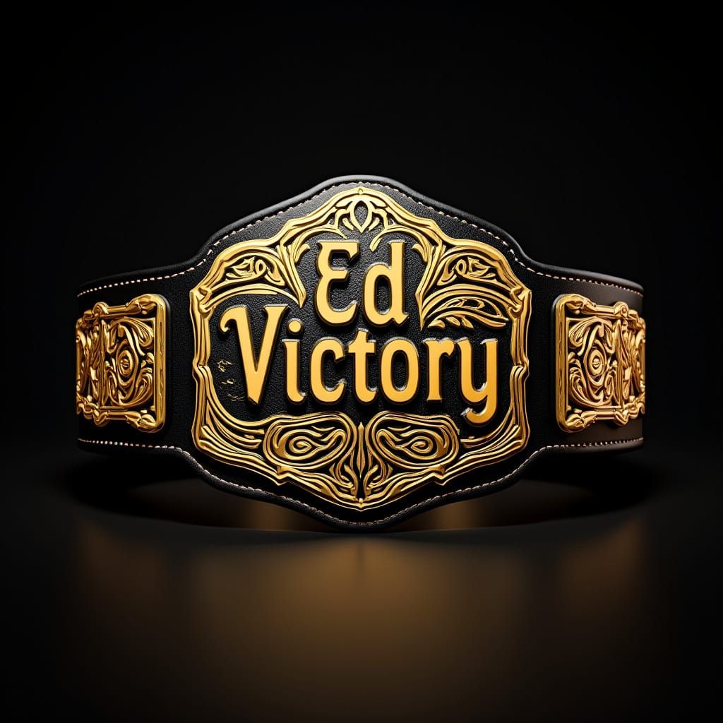 Gleaming Gold NCW Championship Belt in Futuristic High-Tech ...