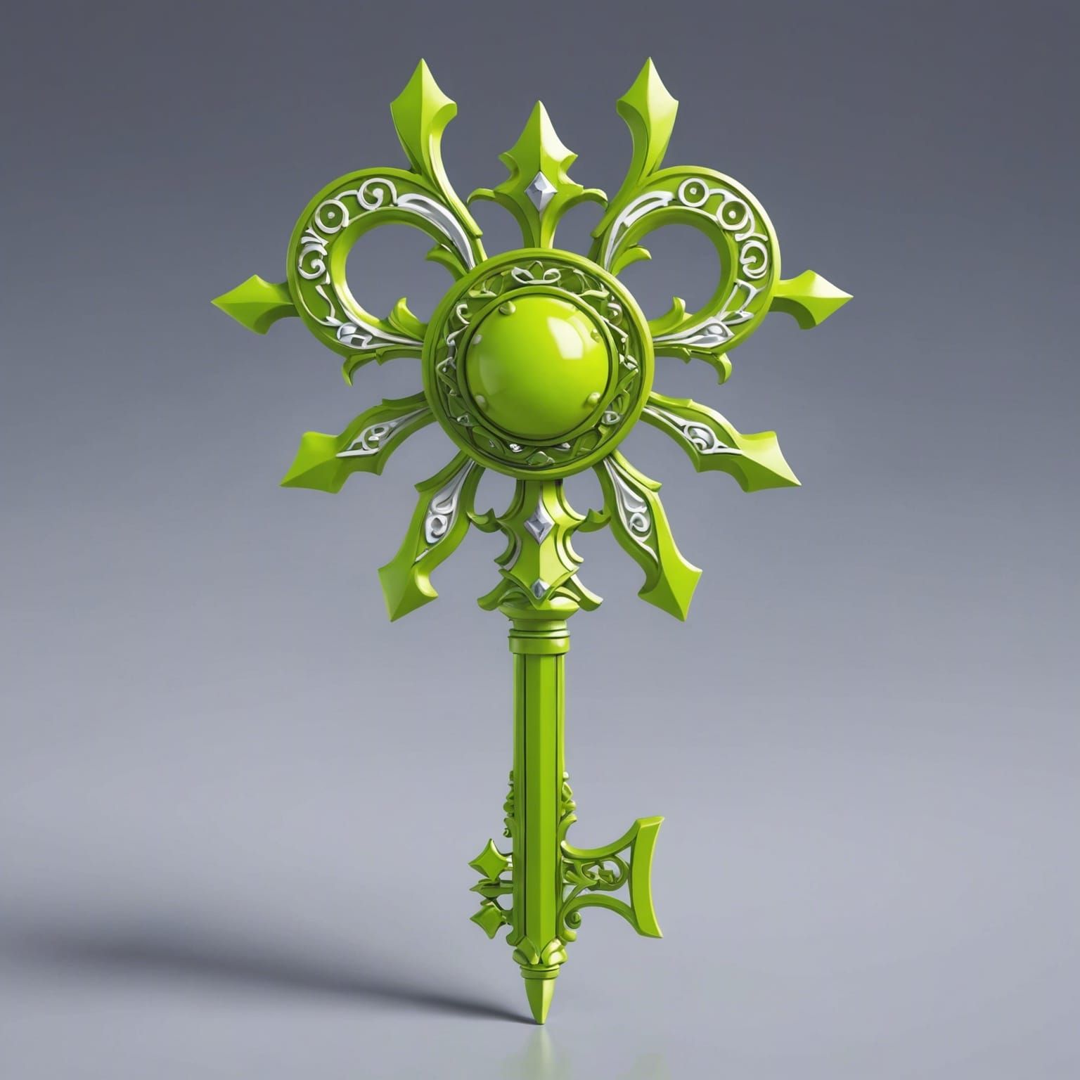 Key Lime Keyblade in 3D Anime Art Style