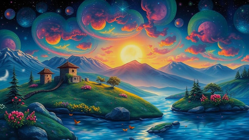 Magical Fairies in a Whimsical 3D Landscape