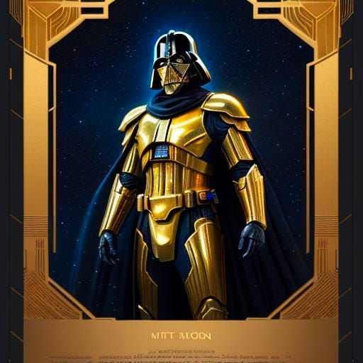 Golden Darth Vader: Detailed Matte Painting