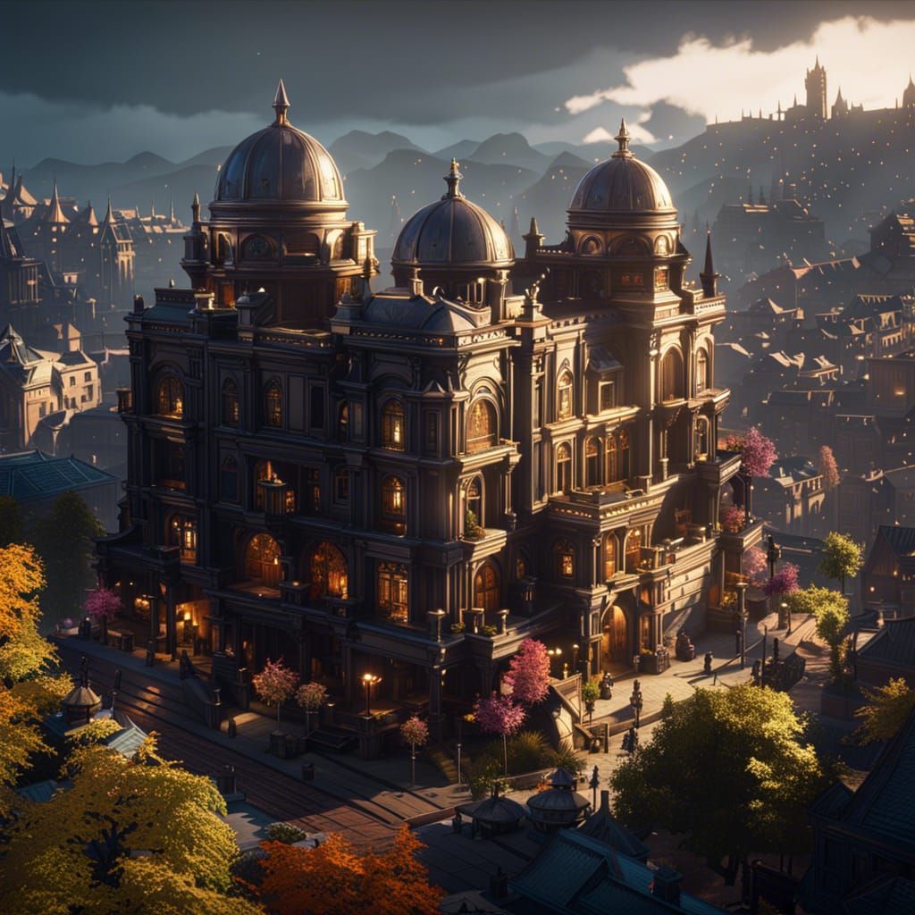 Piltover: Shining City in Dark Fantasy Style