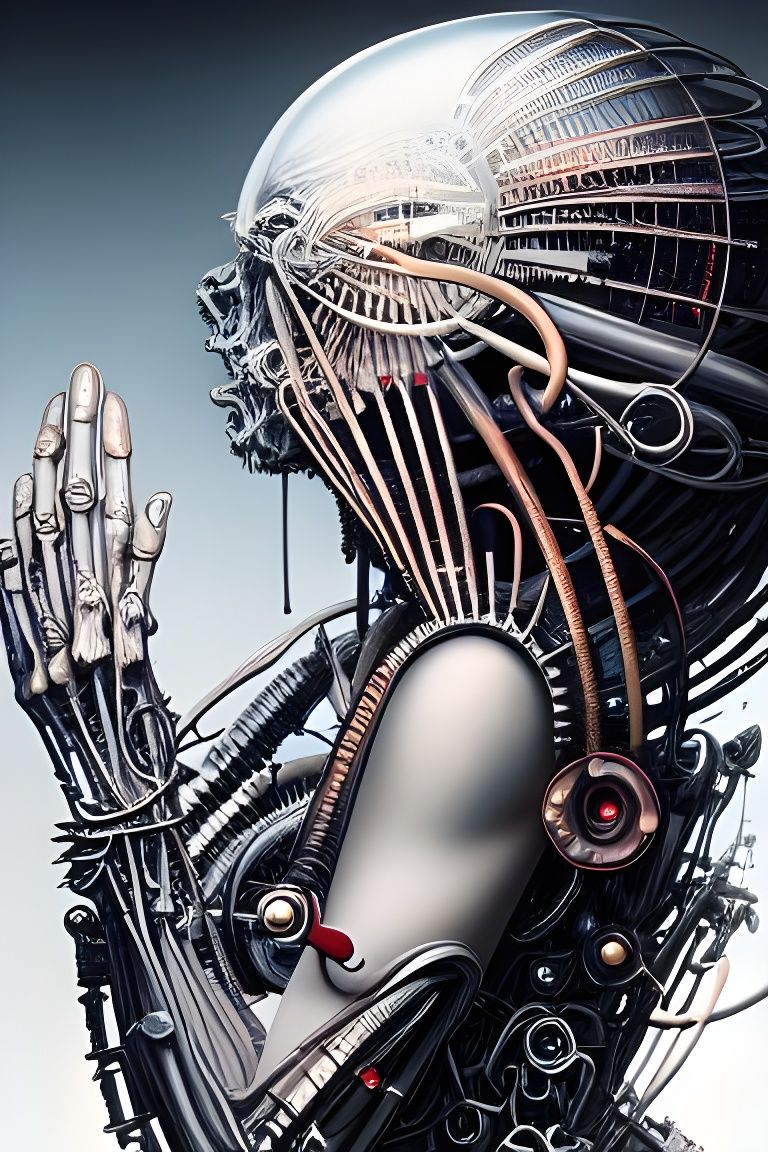Biomechanical Goddess Digital Illustration in Artgerm Style