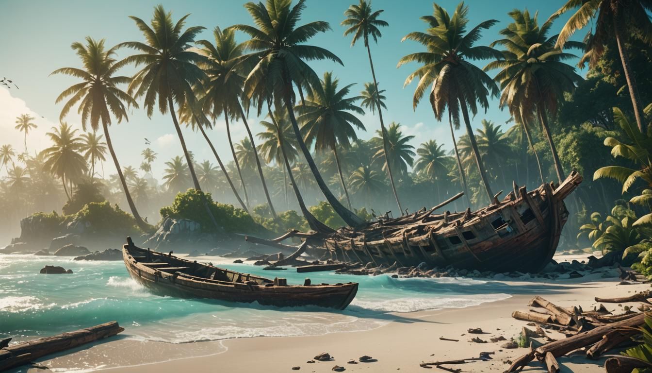 Shipwreck Survivors on Tropical Island, Videogame Style