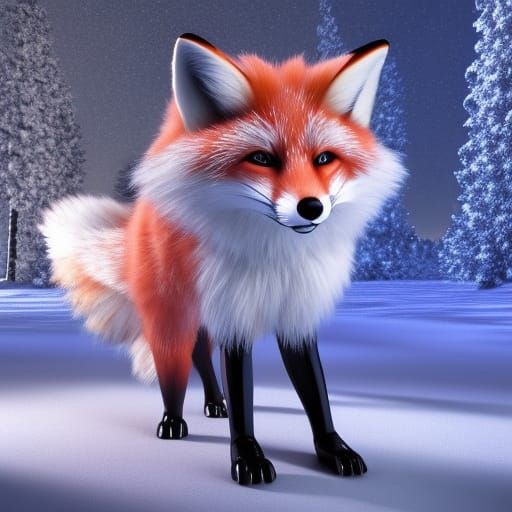 Winter Fox in Glass Spirograph Design