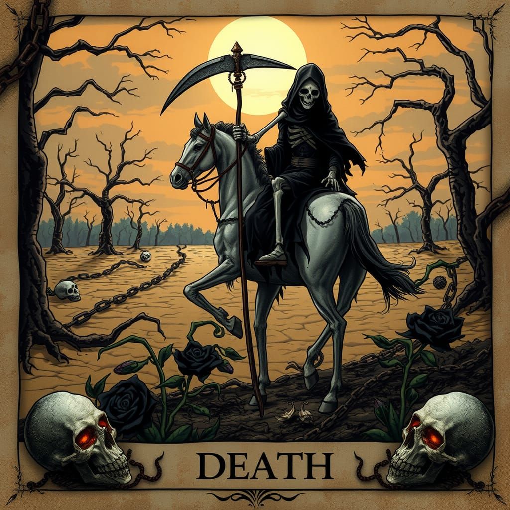 Gothic Tarot Card: Death and Renewal