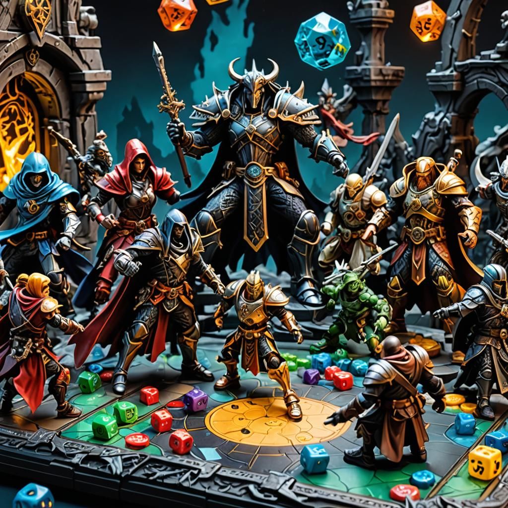 Fantasy Board Game with Detailed Action Figures
