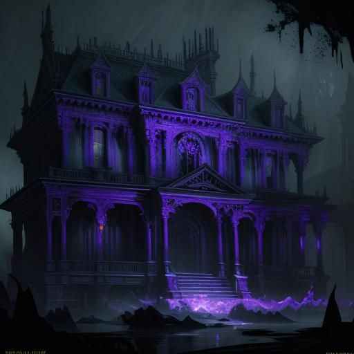 Haunted House Spectral Anomaly: Dark Fantasy Art