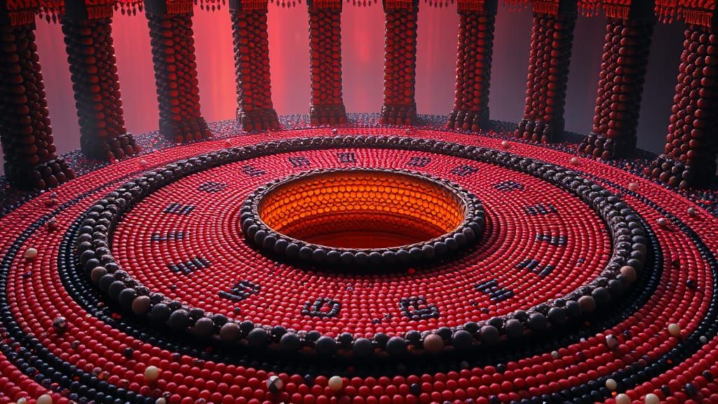 Circular Ritual Site in 3D Digital Art