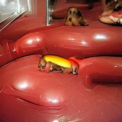 Whimsical Hotdog Weiner Dog Creation