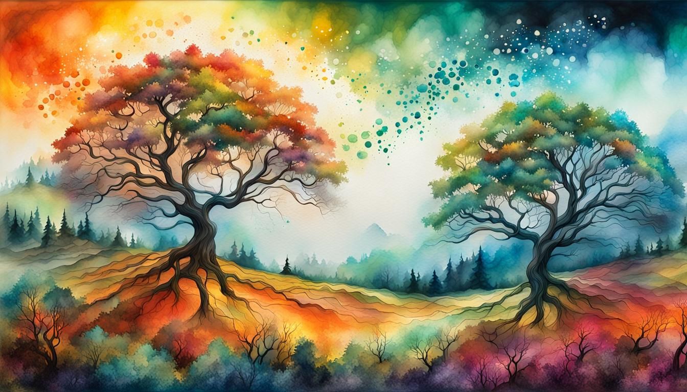 8k HDR, ambient occlusion acrylic art, impressionism Majesti...