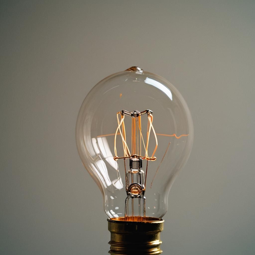 Macro Shot of Glowing Light Bulb Filament