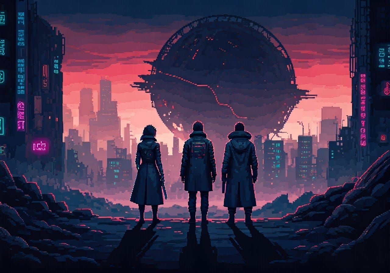 Cyberpunk Edgerunners in Pixel Art