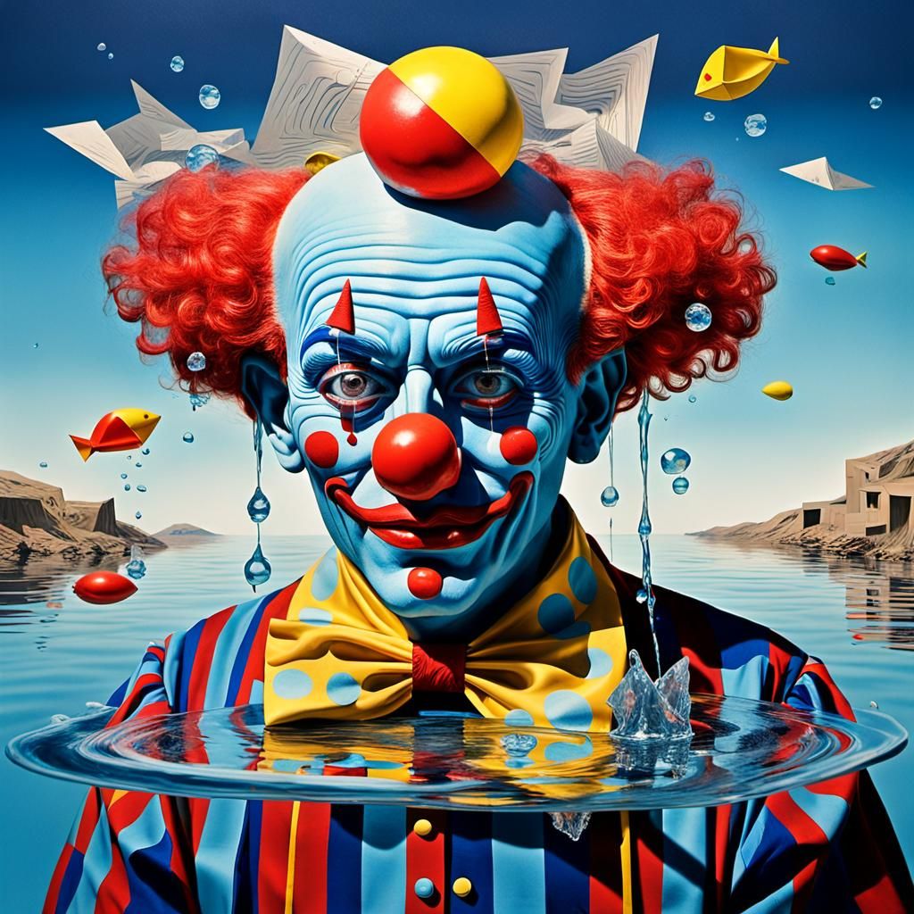 Surreal portrait of a clown