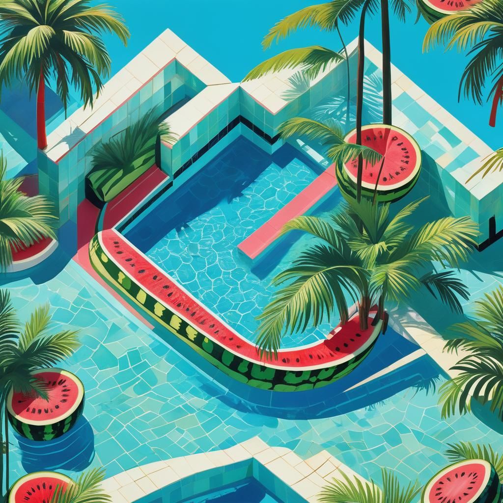 Watermelon Pool in Pop Art Style