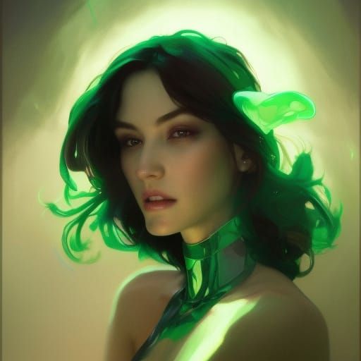 Detailed Emerald Portrait Concept Art