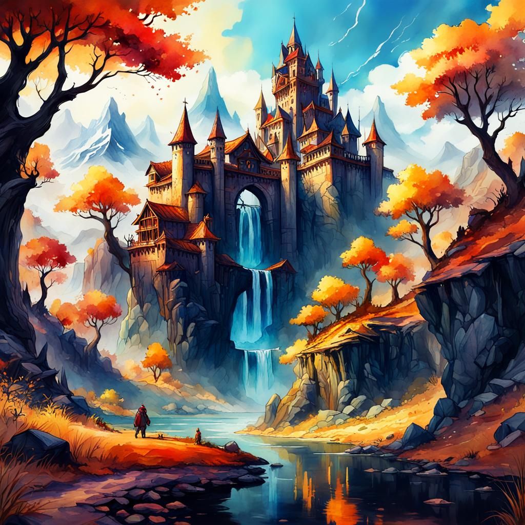 Adventurism in Warm Colors: Watercolor Fantasy Art