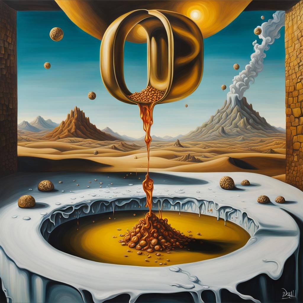 Surreal Melting Dreamscape in Oil on Canvas