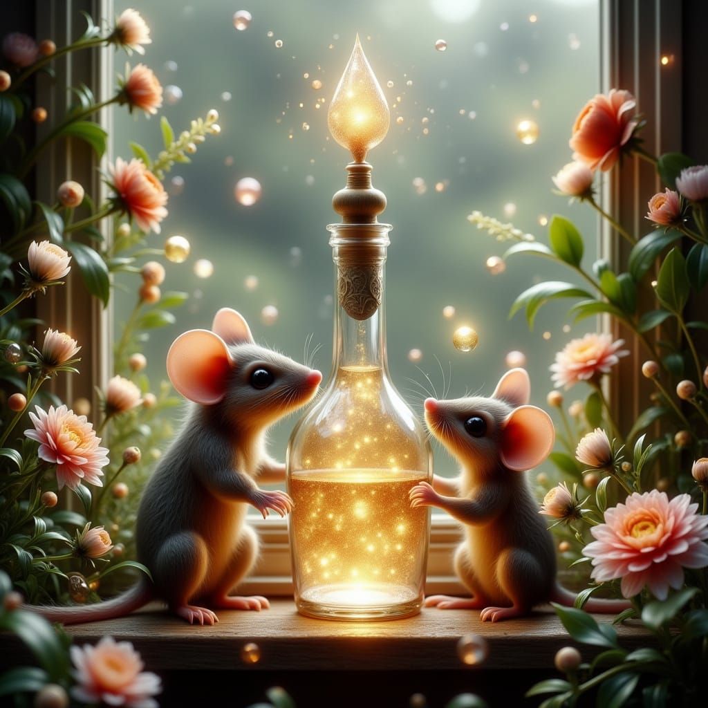 A Delicate Glass Bottle Radiates Enchantment