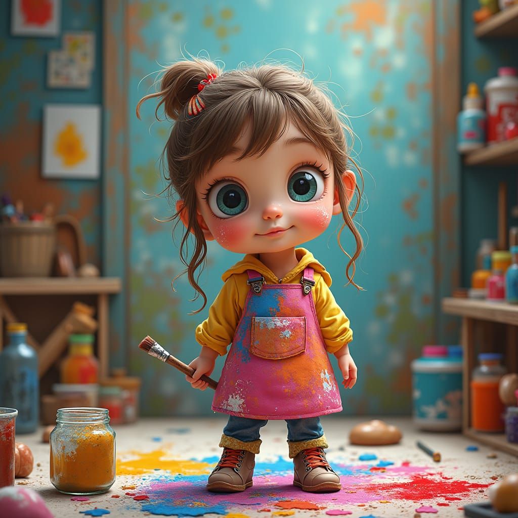 Whimsical Portrait of Leigh-Anne in Lively Studio