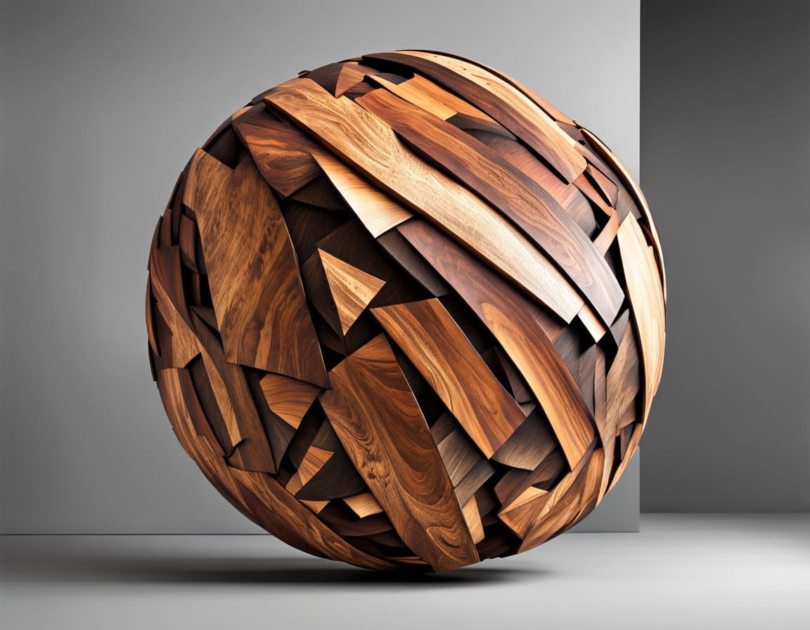 Fractured Wooden Sphere Product Showcase
