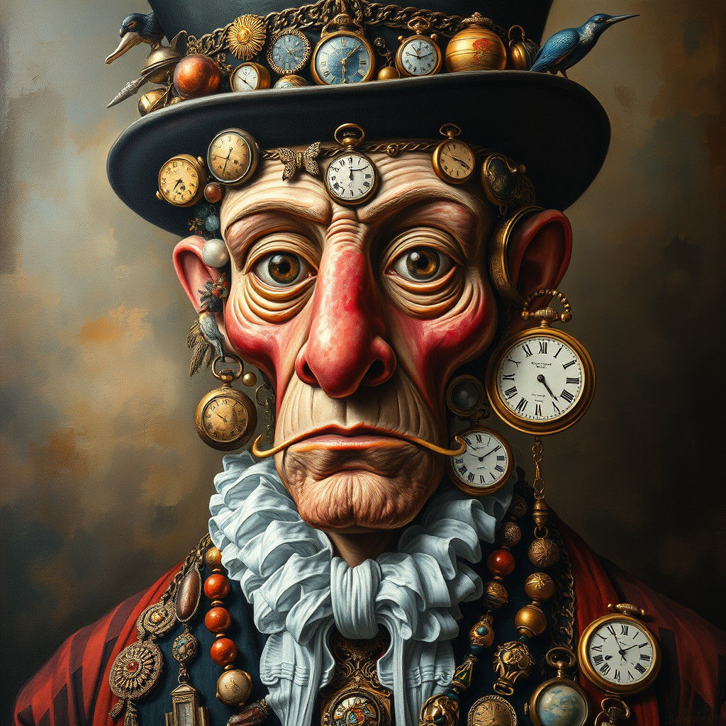 Scavenger Portrait in Arcimboldo Style with Trinkets