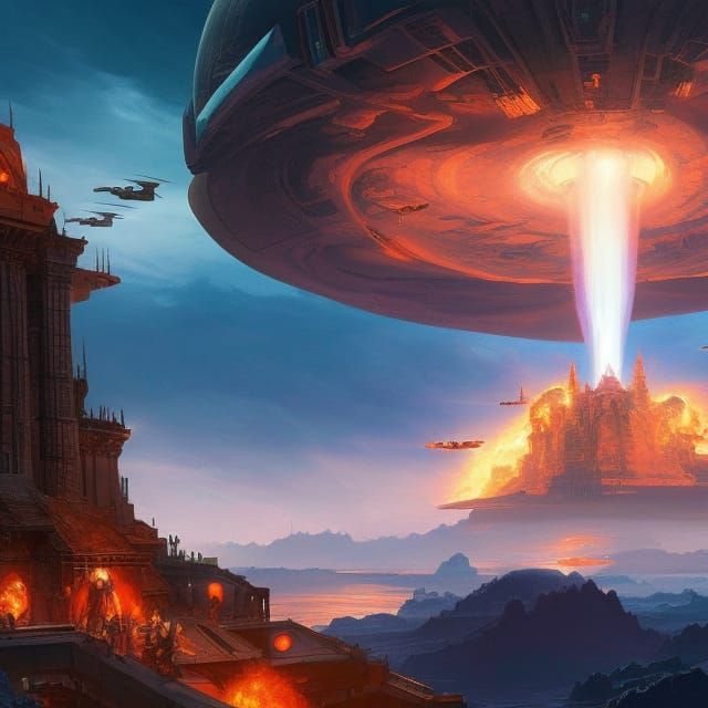 Venice Alien Invasion: Cataclysmic Canaletto-Da Vinci Art