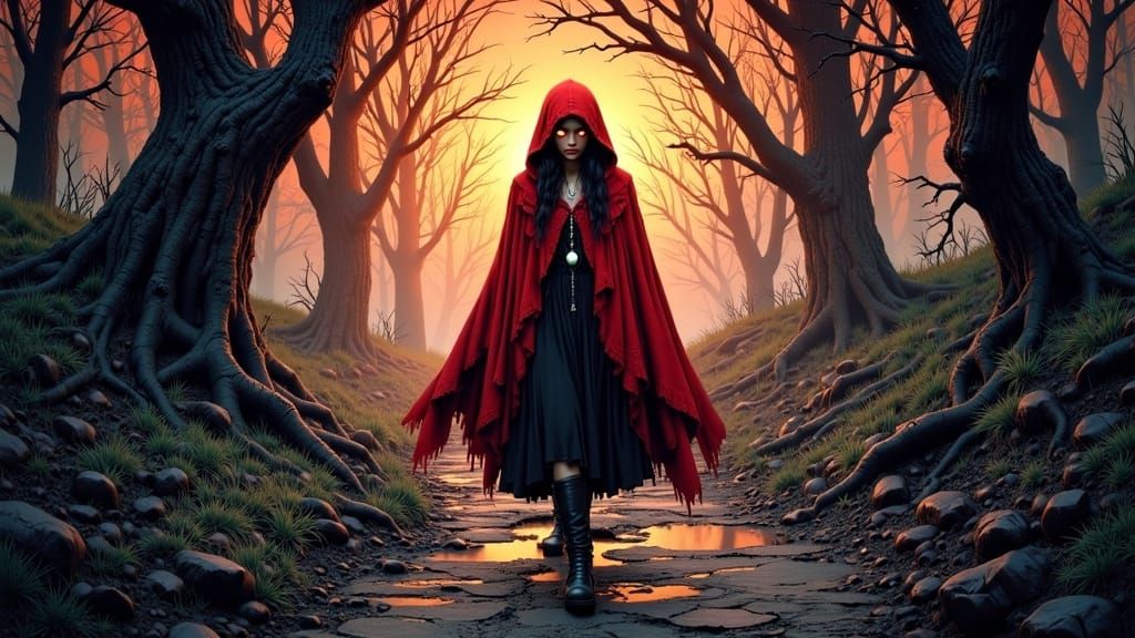 Gothic Little Red Riding Hood Embarks on a Desolate, Hellish...